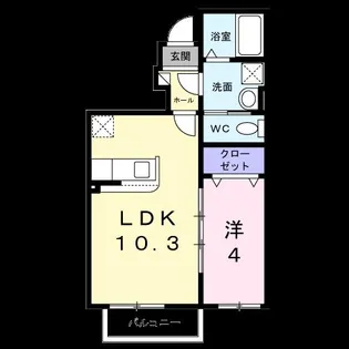 レジデンス西下台【1階】の間取り