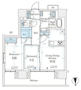ハビテ本厚木【11階】の間取り