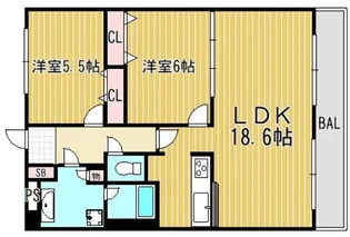 インテリジェントスクエア壱番館【2階】の間取り