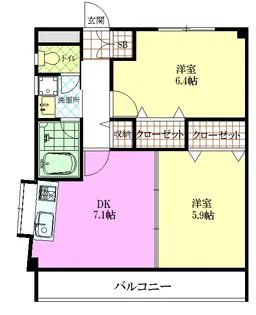 平和台ファミリーマンション【3階】の間取り