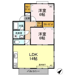 セジュール吉岡E【2階】の間取り