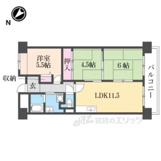 アンドユーイワキ・東大阪【6階】の間取り