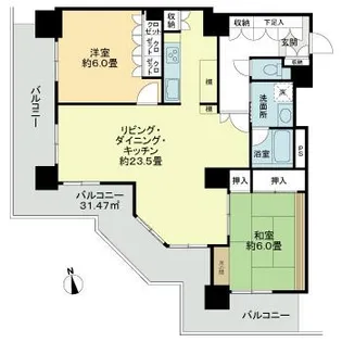 オヴェスト宇都宮ザ・タワー【17階】の間取り