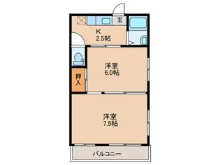 白百合ハイツ【2階】の間取り