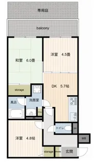ライオンズマンション浦和原山【1階】の間取り