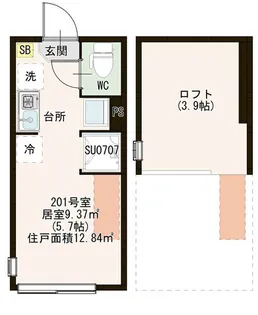 ハーモニーテラス落合南長崎【2階】の間取り