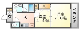 レフィーナカルム江坂【8階】の間取り