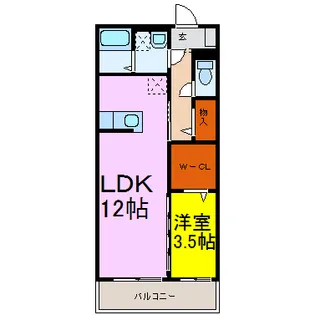 ワンモアハイツ【2階】の間取り