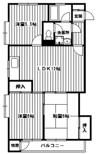 プラザ西鷺二号棟【3階】の間取り