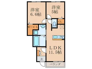 ギャラン大野井 A【1階】の間取り