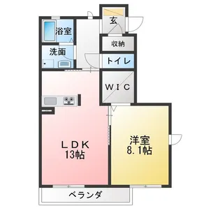 リュークスイレブン徳重 D棟【1階】の間取り
