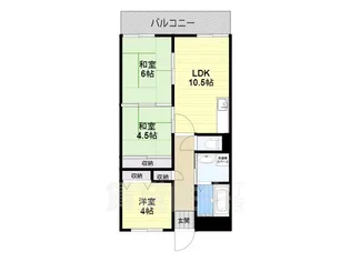 ランプリ築山【3階】の間取り