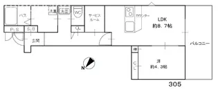 エシュロン【3階】の間取り