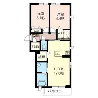 レユシールD【3階】の間取り