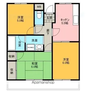 ベルメゾン上松【2階】の間取り