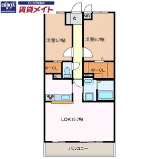 シールウインデ N【2階】の間取り