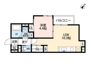CB和白セレン【2階】の間取り