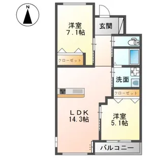 メゾン フルール【2階】の間取り