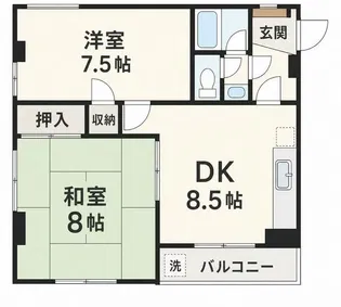 サニーフラット【2階】の間取り
