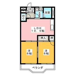 シャトー飯田2号【1階】の間取り