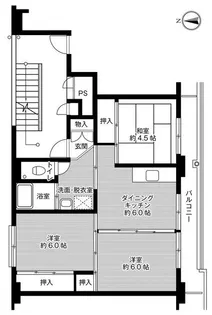 ビレッジハウス相野3号棟【5階】の間取り