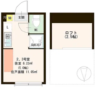 ハーモニーテラス志茂XIV【2階】の間取り