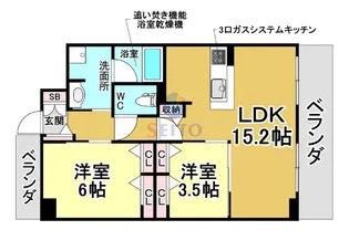 シャーメゾン岡町【2階】の間取り
