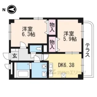 サンパティ-クA【1階】の間取り