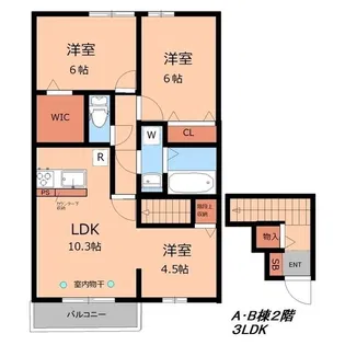 Garden House A・B棟 B【2階】の間取り