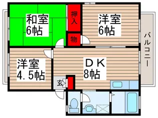 むさしのパークハイツ【2階】の間取り
