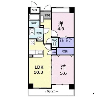 カイザー姪浜【6階】の間取り