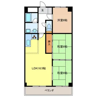 コーポ花みずき【4階】の間取り