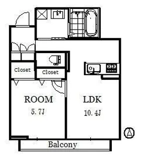 ジンバラン恵み野【1階】の間取り