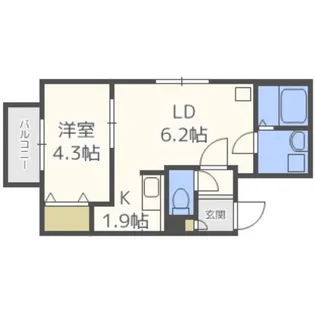 サンライズ琴似3・4【3階】の間取り