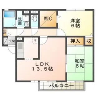 2LDKの間取り画像