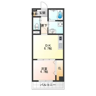 1DKの間取り画像