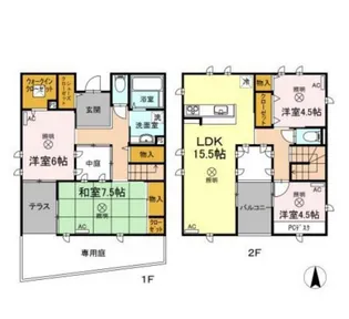 さくらみちガーデン【1階】の間取り