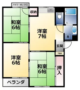 フラワーハイム鶴見【1階】の間取り