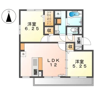 愛知県海部郡大治町大字東條字郷前【アパート】の間取り