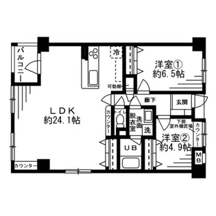 東京都港区赤坂6【マンション】の間取り