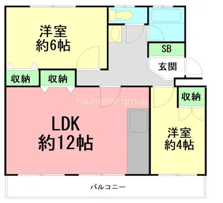 東高森団地11号棟【2階】の間取り