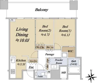 梅田ガーデンレジデンス【31階】の間取り