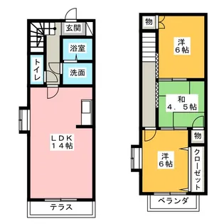 愛知県稲沢市平和町下起北【一戸建】の間取り