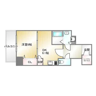 プレサンスTHE神戸【7階】の間取り