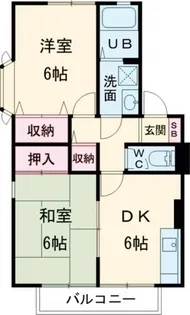 ユーワハイツ【1階】の間取り