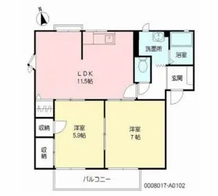 ピュアコート白川【2階】の間取り