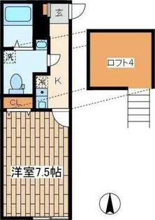 カトルセゾン調布【2階】の間取り