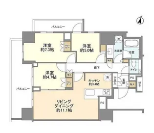 ブランズ本郷【6階】の間取り