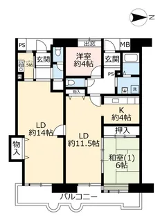 URハーバーランド神戸駅前【8階】の間取り