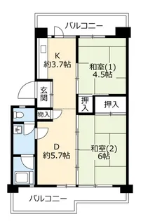 UR醍醐石田【4階】の間取り
